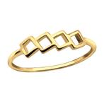 Geometric ring gold plated 925 sterling zilver - OP=OP!, 18 tot 19, Nieuw, Ophalen of Verzenden, Dame