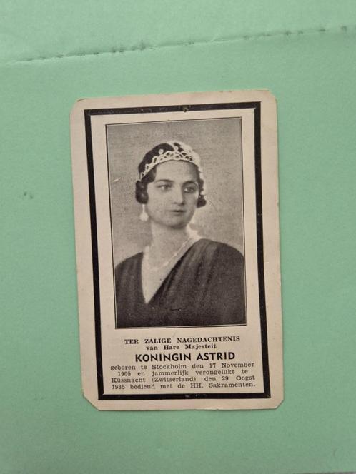 Uniek bidprentje Koningin Astrid (1935), Verzamelen, Koningshuis en Royalty, Ophalen of Verzenden