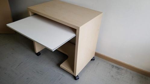 Computer tafel met uitschuifbaar blad op wieltjes, Huis en Inrichting, Kasten | Computermeubels, Gebruikt, 70 tot 120 cm, 40 tot 80 cm