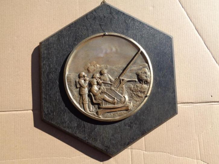 WO 2  plaquette FLAK , wedstrijd prijs uit jan. 1940, Verzamelen, Militaria | Tweede Wereldoorlog, Landmacht, Kunstobject, Ophalen of Verzenden