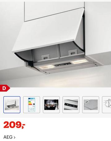 Nieuwe dampkap AEG uitklapbaar model DEB2631, Enlèvement, Neuf, Encastré, Moteur