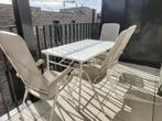 TORPARÖ tuin of terrastafel met 4 stoelen, Tuin en Terras, Ophalen, 4 zitplaatsen, Aluminium, Zo goed als nieuw