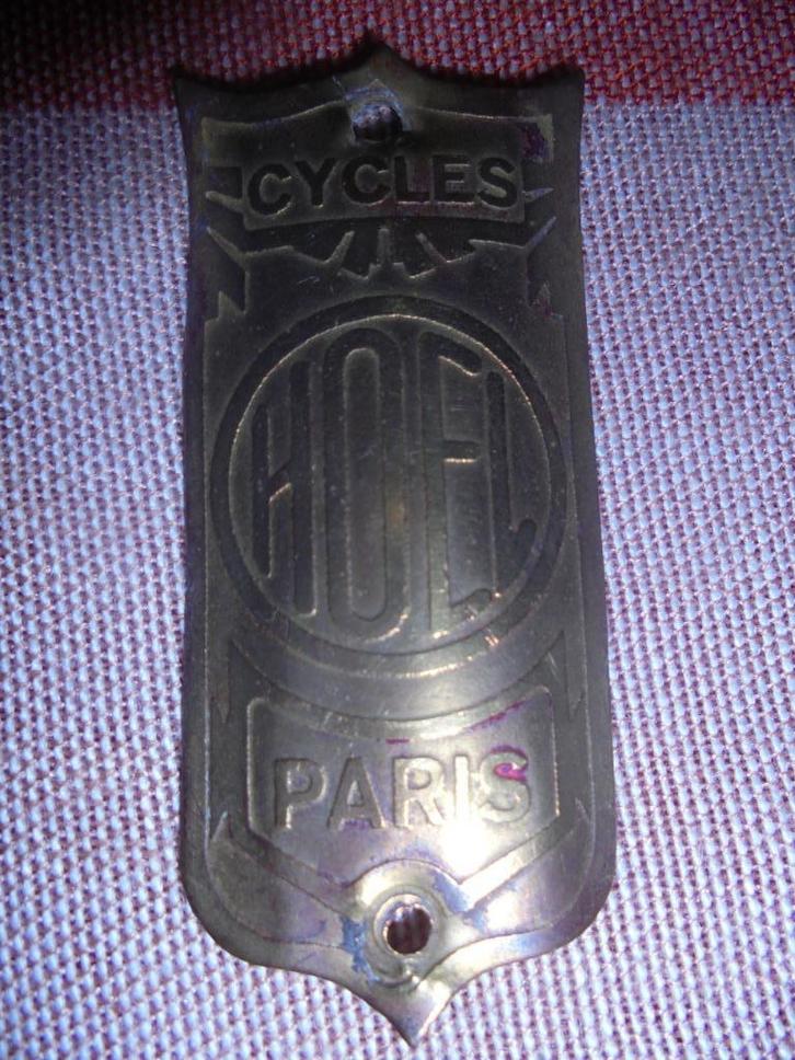balhoofdplaatje cycles hoel paris kopmerk koper, Antiek en Kunst, Curiosa en Brocante, Ophalen of Verzenden