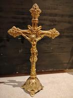 Altaarstuk messing, kruisiging Jezus, Antiek en Kunst, Ophalen