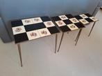 Vintage bijzettafel - Messing en keramiek, Ophalen