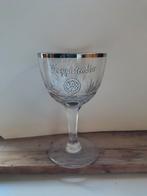 westmalle trappist glas zilveren rand geslepen steel, Enlèvement ou Envoi