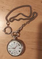 Montre gousset argent cylindre 10 rubis., Enlèvement ou Envoi, Argent, Montre de poche