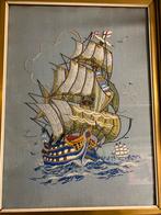 Tableau bateau brodé (années 50-60), Ophalen of Verzenden