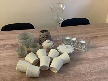 Kaarsenhouders bloempotjes enz 19 stuks voor 10 euro beschikbaar voor biedingen
