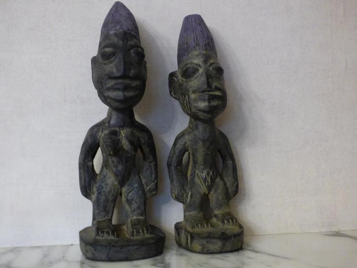 2 Ibeji beeldjes van Nigeria, Antiquités & Art, Art | Art non-occidental, Enlèvement ou Envoi