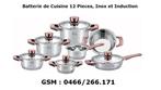 Nouveau Set de Casseroles 12 Pcs Inox, Induction, Ophalen, Inox, Nieuw, Pannenset