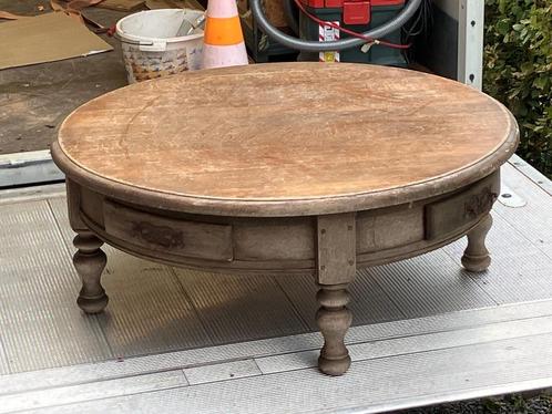 Table basse en chêne, Huis en Inrichting, Tafels | Salontafels, Minder dan 50 cm, 100 tot 150 cm, Rond, Eikenhout, Ophalen