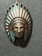 Pendentif, argent,Grand bonnet de guerre des chefs, Ophalen of Verzenden, Zo goed als nieuw, Zilver, Zilver
