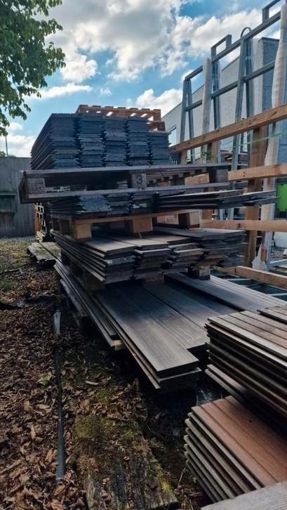 Terasplanken in padoek, Doe-het-zelf en Bouw, Hout en Planken, Zo goed als nieuw, Ophalen