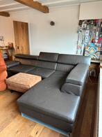 Lederen hoeksalon donkerbruin, Huis en Inrichting, Ophalen, Zo goed als nieuw