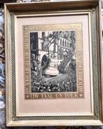 Originele ets Paul Eeckhout ,klokke roeland ,Gent, Antiek en Kunst, Kunst | Etsen en Gravures, Ophalen
