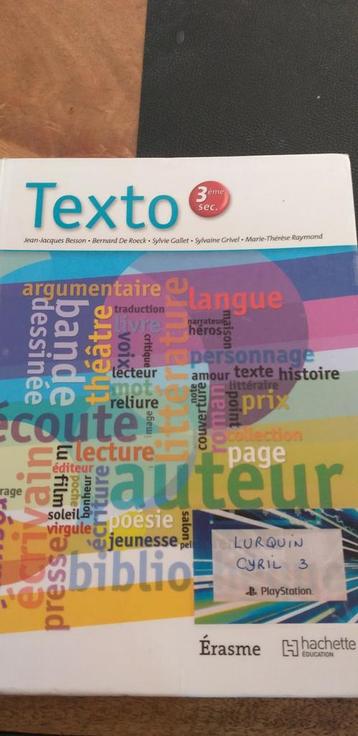 Manuel Texto de français 3e année secondaire  beschikbaar voor biedingen