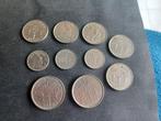10 oude munten Belgie 0,50 , 1 en 2 fr mooi, Setje, Ophalen of Verzenden
