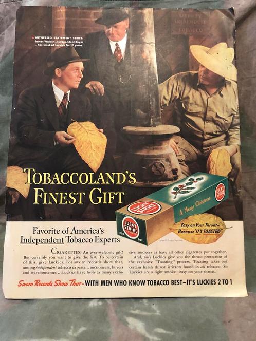 Us ww2 lucky strike poster, Verzamelen, Militaria | Tweede Wereldoorlog, Ophalen of Verzenden