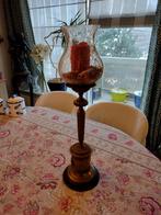 Antieke kandelaar. Zwaar, dik glas., Antiek en Kunst, Antiek | Brons en Koper, Ophalen