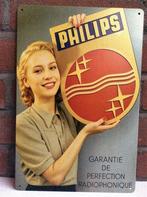 Retro PHILIPS Radio Reclame Metalen Reclamebord plaat, Verzamelen, Verzenden, Nieuw