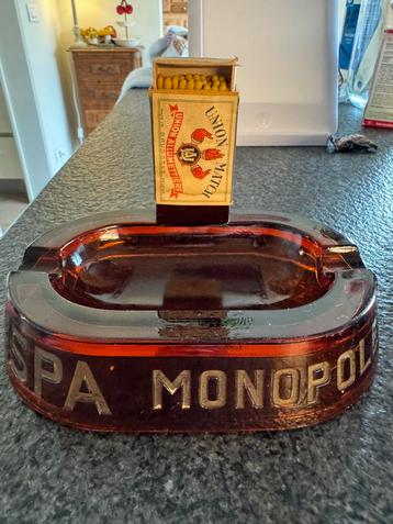 Vintage Ashtray SPA Monopole Belgium, 1950s bar advertising, Verzamelen, Ophalen, Zo goed als nieuw, Asbak