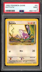 Rattata PSA 9 - 61/102 - Base set 1999, Hobby en Vrije tijd, Verzamelkaartspellen | Pokémon, Verzenden, Zo goed als nieuw, Losse kaart