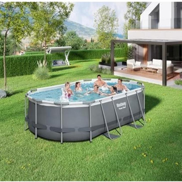 Piscine Bestway power steel 427 × 250 x 100 cm, Tuin en Terras, Zwembaden, Gebruikt, Ophalen