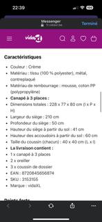 Canapés 3+2+2 a vendre, Maison & Meubles, Canapés | Salons, Enlèvement, Utilisé, Quatre personnes ou plus, Banc droit