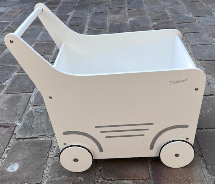 Duw- trekwagen hout Childwood, Kinderen en Baby's, Speelgoed | Houten speelgoed, Zo goed als nieuw, Duw- of Trekspeelgoed, Ophalen