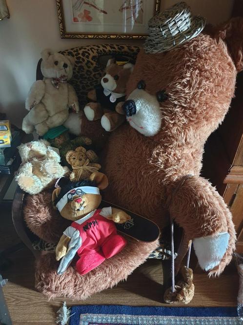 Collectie 7 beren en handtas en skateboard, Verzamelen, Beren en Cherished Teddies, Zo goed als nieuw, Ophalen of Verzenden