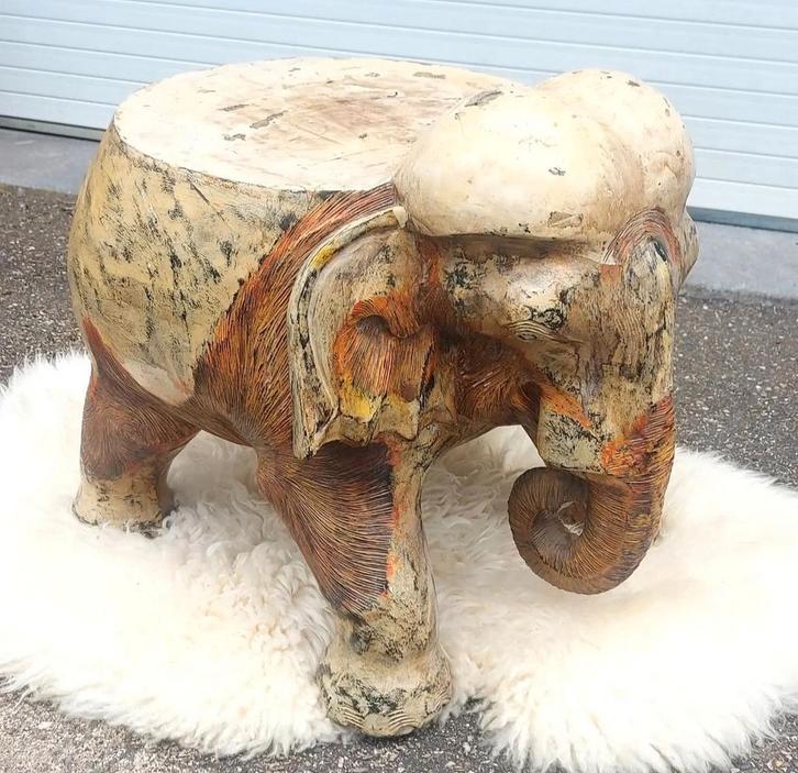 Olifantenstoel, olifantenkruk, Antiek en Kunst, Antiek | Meubels | Stoelen en Sofa's, Ophalen of Verzenden