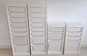 4 Trofast kasten + opbergboxen( ZONDER DEKSELS)  beschikbaar voor biedingen