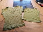 T-SHIRT + TOPJE GROEN MERK ESSENTIEL ANTWERP – MAAT 1 - NIEU, Kleding | Dames, Nieuw, Ophalen of Verzenden, Essentiel Antwerp