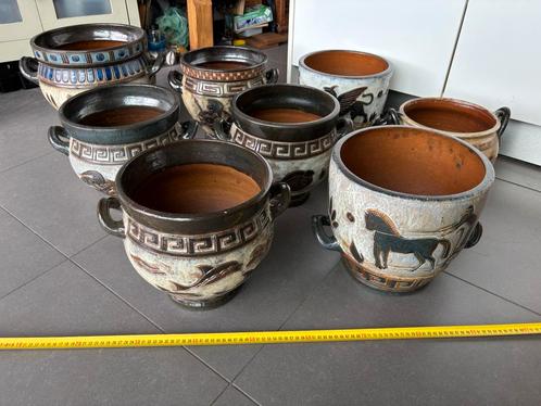 Verzameling van 8 Dubois Art Deco bloempotten, Antiek en Kunst, Antiek | Keramiek en Aardewerk, Ophalen