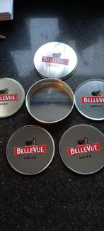 Metalen doos met 4 bier onderleggers Kriek Belle vue, Enlèvement ou Envoi