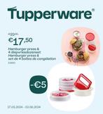 Tupperware - Hamburger Press + 4 diepvriesdoosjes, Nieuw, Overige typen, Ophalen of Verzenden