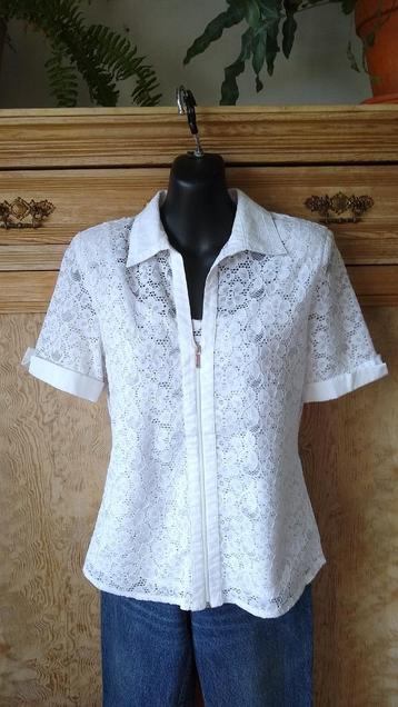 Antea prachtig wit lace-look bloesje, mt ES 40 / EUR 36-38 beschikbaar voor biedingen