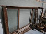 houten raam voor erker, Doe-het-zelf en Bouw, Raamkozijnen en Schuifdeuren, Ophalen, Gebruikt, 225 cm of meer, Overige typen