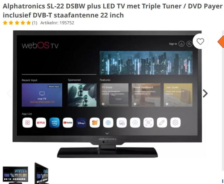12 Volt tv voor campers, Audio, Tv en Foto, Televisies, Gebruikt, LED, 40 tot 60 cm, Full HD (1080p), Overige merken, Smart TV