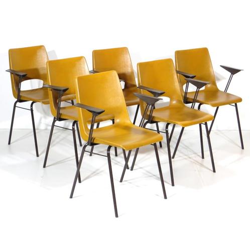 6x vintage design stoelen Ahrend de Cirkel, Philippus Potter, Huis en Inrichting, Bureaustoelen, Bureaustoel, Geel, Verzenden