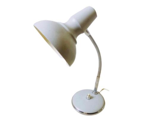 Mooie vintage grijze tafellamp / bureaulamp retro, Maison & Meubles, Lampes | Lampes de table, Utilisé, Moins de 50 cm, Enlèvement ou Envoi