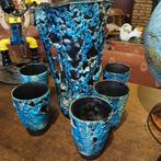 Fat Lava keramische kruik + set van 6 kopjes — Vintage, Antiek en Kunst, Ophalen of Verzenden