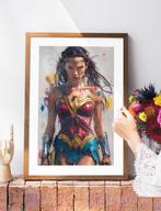 Uniek XXL Glasschilderij | Wonder Woman Fury - 6 sizes, Oorspronkelijke maker, Verzenden, Nieuw, 125 cm of meer