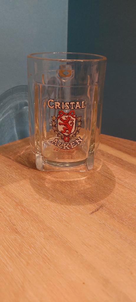 Oude Email bierpot Cristal Alken ., Verzamelen, Biermerken, Zo goed als nieuw, Pul(len), Overige merken, Ophalen of Verzenden