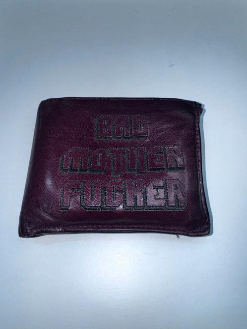 „Bad Mother Fucker” leren portemonnee in retrostijl, Handtassen en Accessoires, Portemonnees, Zo goed als nieuw, Leder, Ophalen of Verzenden