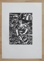 Houtsnede Frans Masereel: OOSTENDE: de Vistrap, Antiek en Kunst, Verzenden