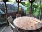 tuintafel provence, 140 cm, 8 persoons, inlegwerk, Tuin en Terras, Tuintafels, Ophalen of Verzenden, Zo goed als nieuw, Rond, Overige materialen