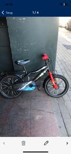 Stoere kinderfiets 16 inch zwart-rood, klaar voor gebruik, Fietsen en Brommers, Ophalen, Zo goed als nieuw, 16 tot 20 inch