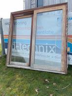 Meranti schuifraam en 2 deuren- gratis, Ophalen, Gebruikt, 150 tot 225 cm, 150 tot 225 cm